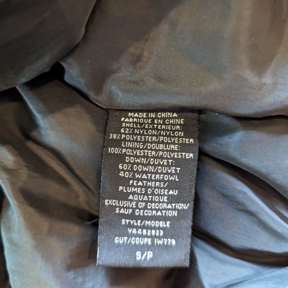 Guess Cropped Down Coat with Furry Hood XS - Picture 2 of 15